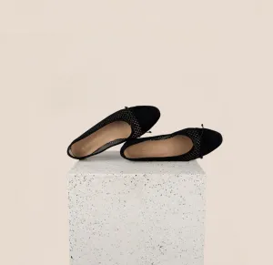 Como - Perforated Black Suede