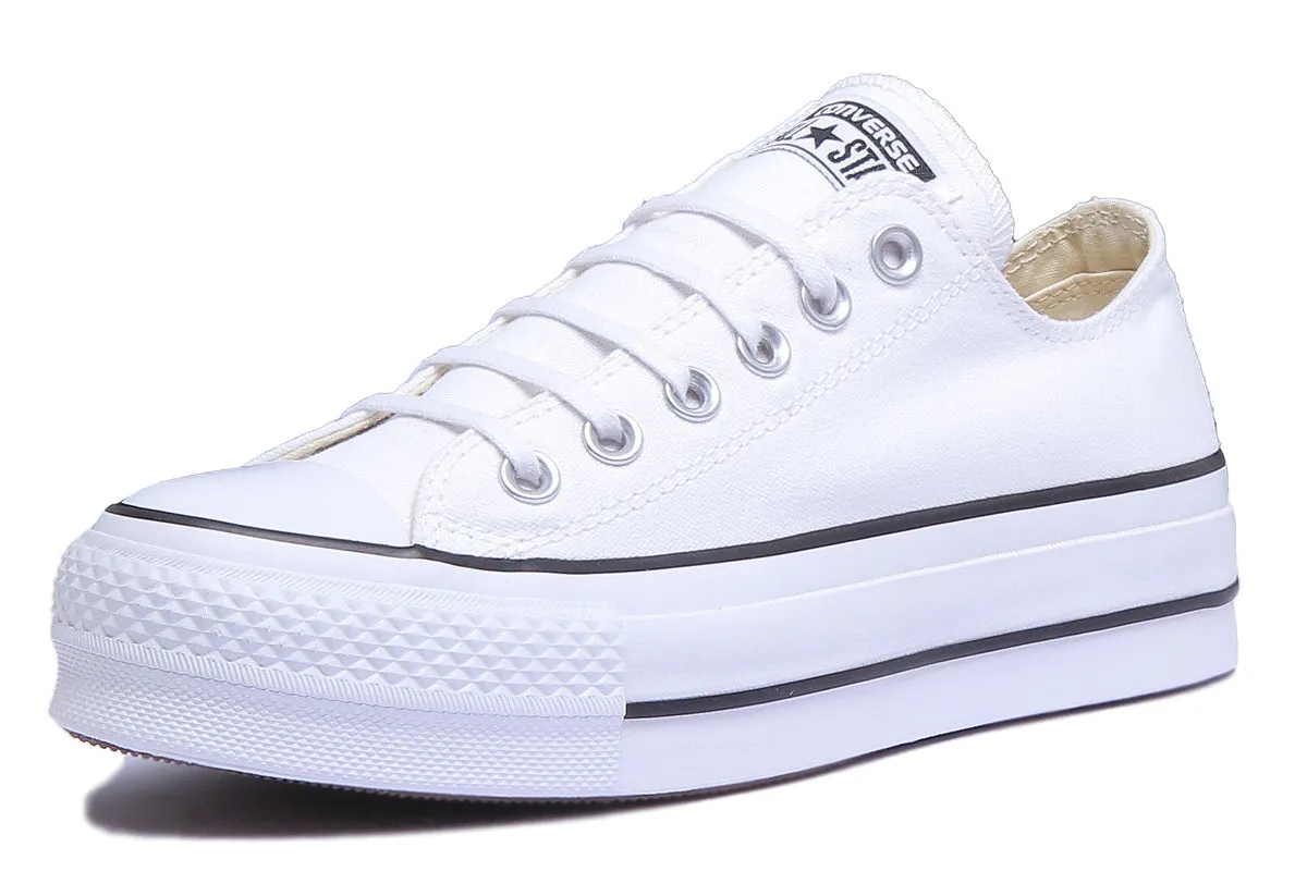 Converse 560251C CT All Star Low Platform Trainer In White Black For Women Shoes Converse