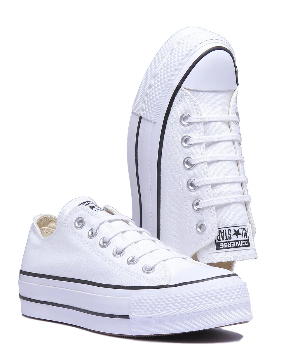 Converse 560251C CT All Star Low Platform Trainer In White Black For Women Shoes Converse