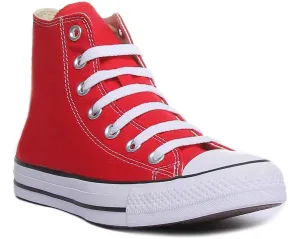 Converse All Star Hi Core Canvas Trainer In Red For Unisex Shoes Converse