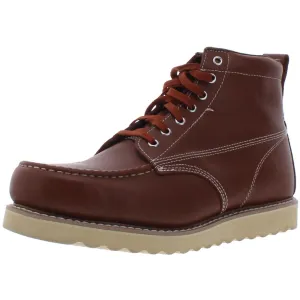 Crepe Mens Leather Lace-Up Combat Boots