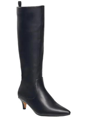 DARCY Womens Faux Leather Kitten heel Knee-High Boots