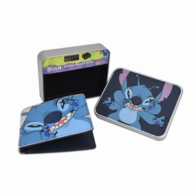 Disney's Stitch Bifold Wallet in a Decorative Tin Case, Multi ecco Shoes