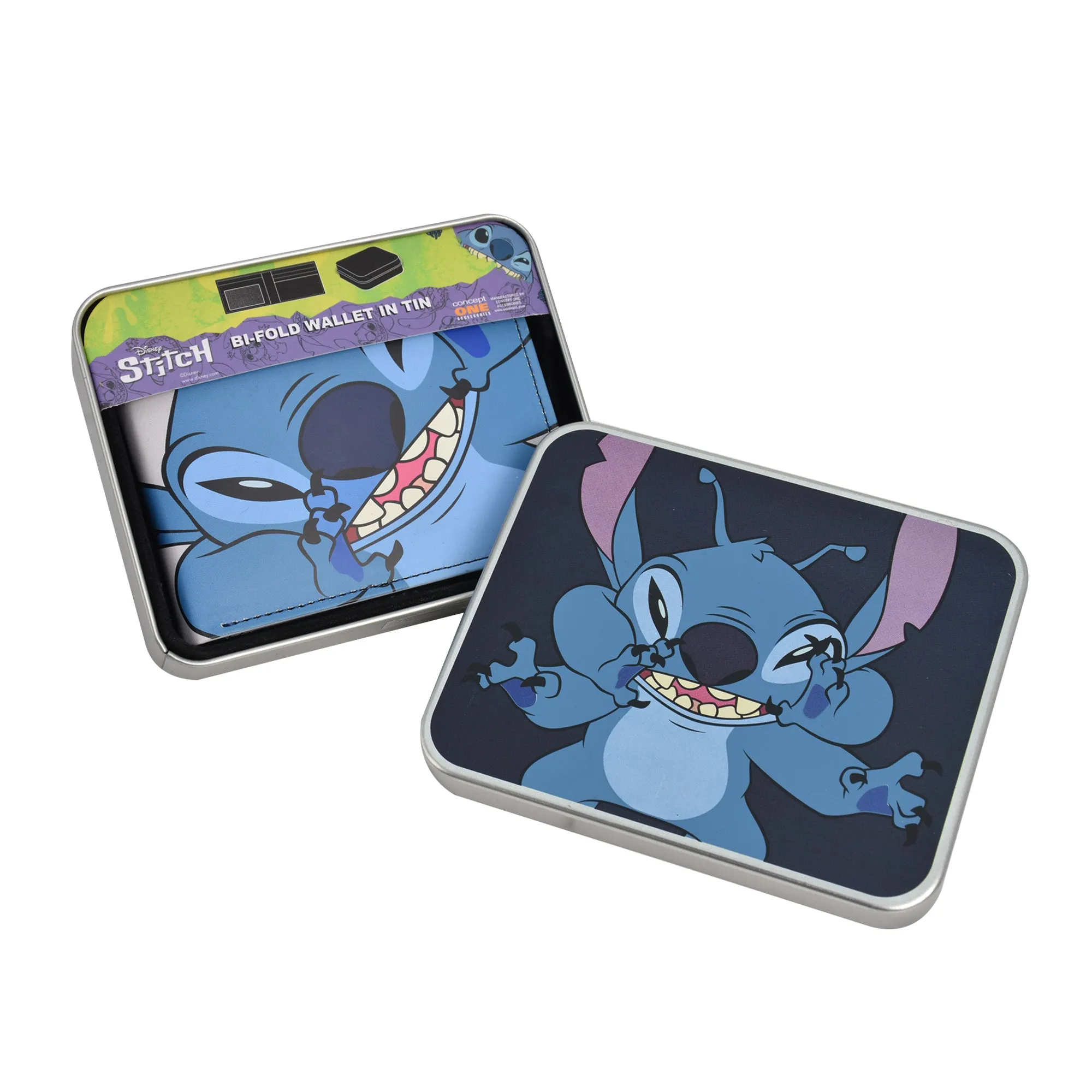 Disney's Stitch Bifold Wallet in a Decorative Tin Case, Multi ecco Shoes