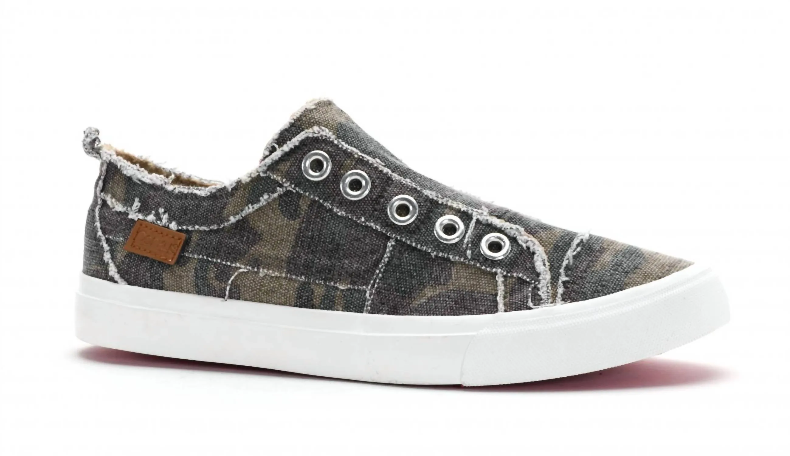 Distressed Slip-On Sneaker In Camo