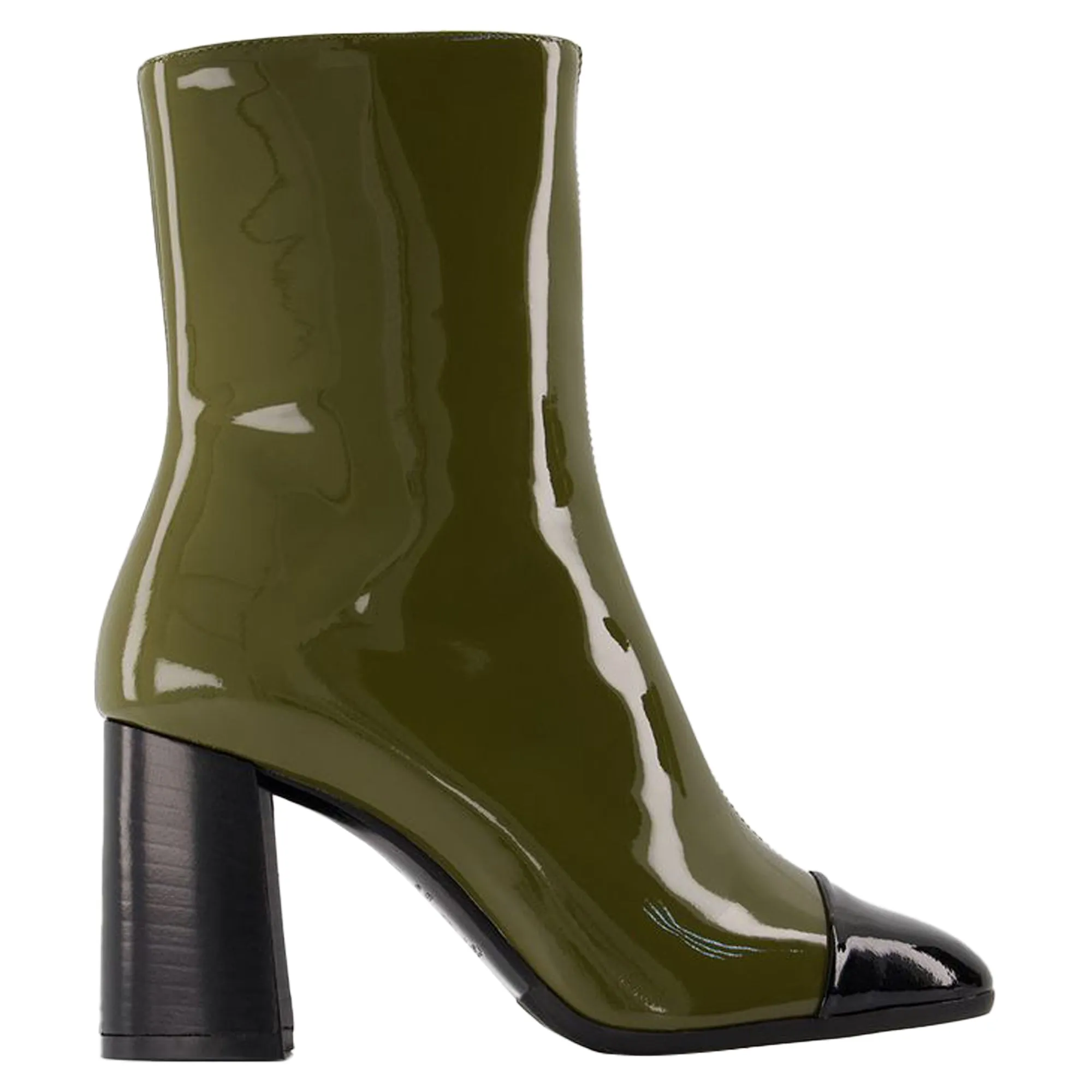 Donna Boots - Carel - Patent Leather - Khaki/black
