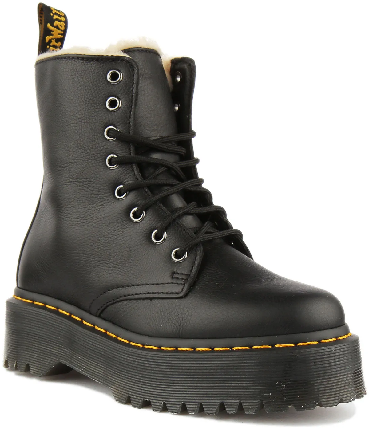 Dr Martens Jadon Fur Boots In Black For Women Shoes Dr Martens
