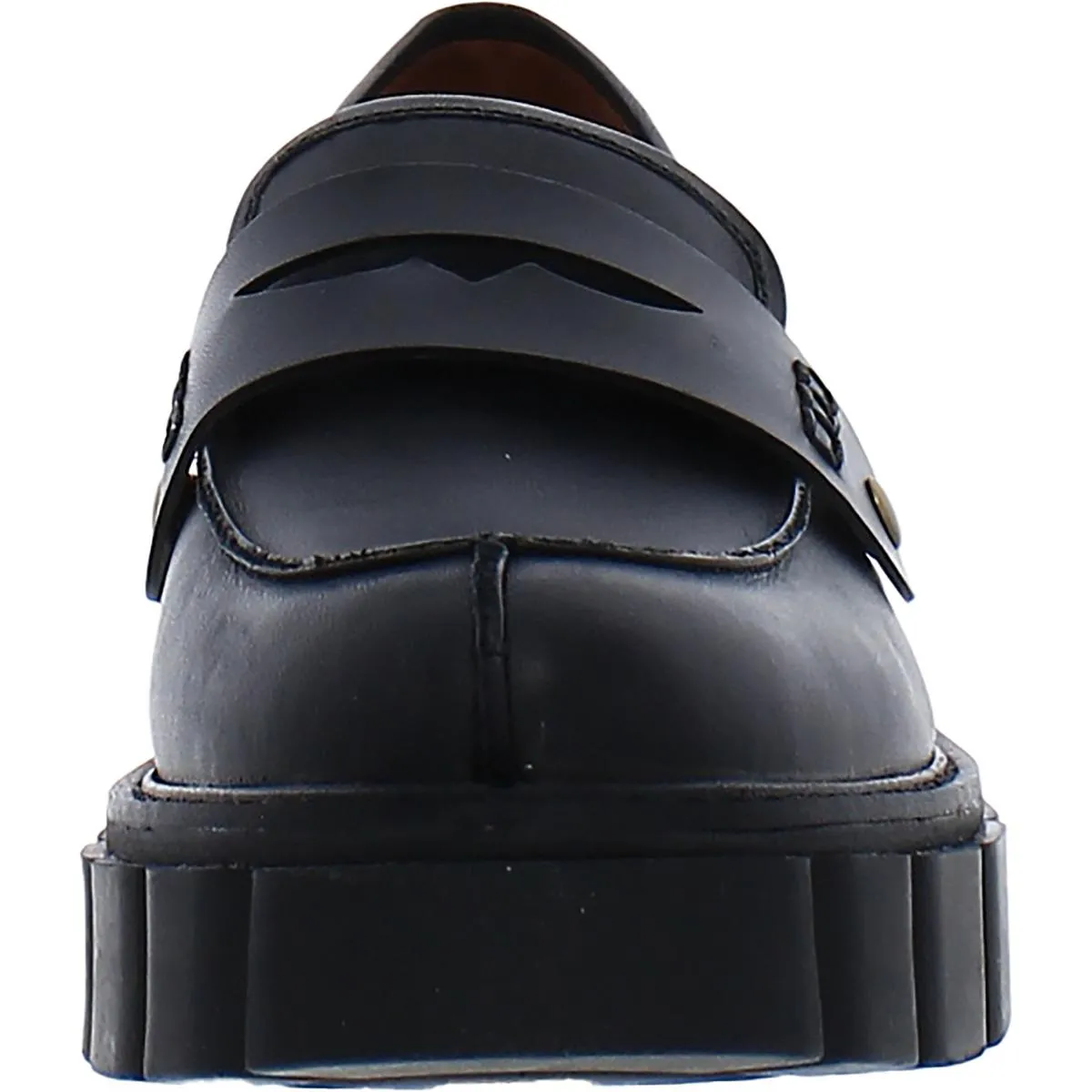 Elodie Womens Leather Lug Sole Loafers