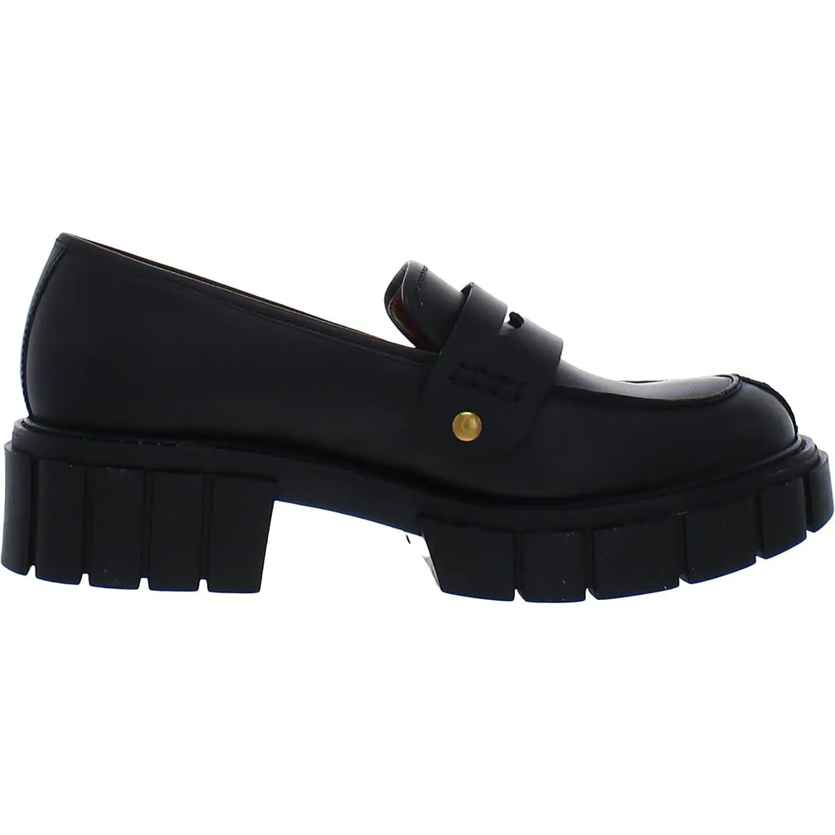 Elodie Womens Leather Lug Sole Loafers