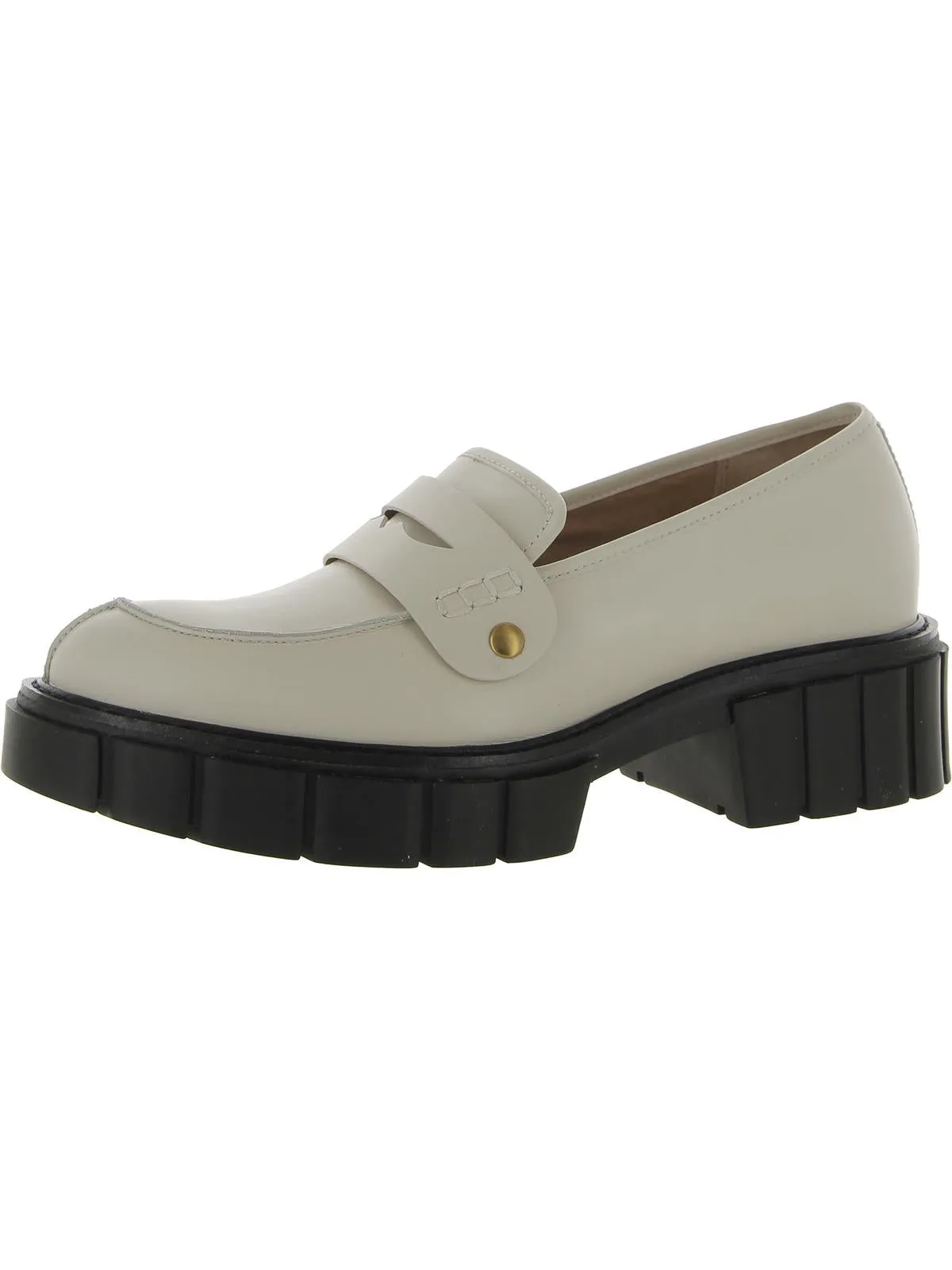 Elodie Womens Leather Lug Sole Loafers
