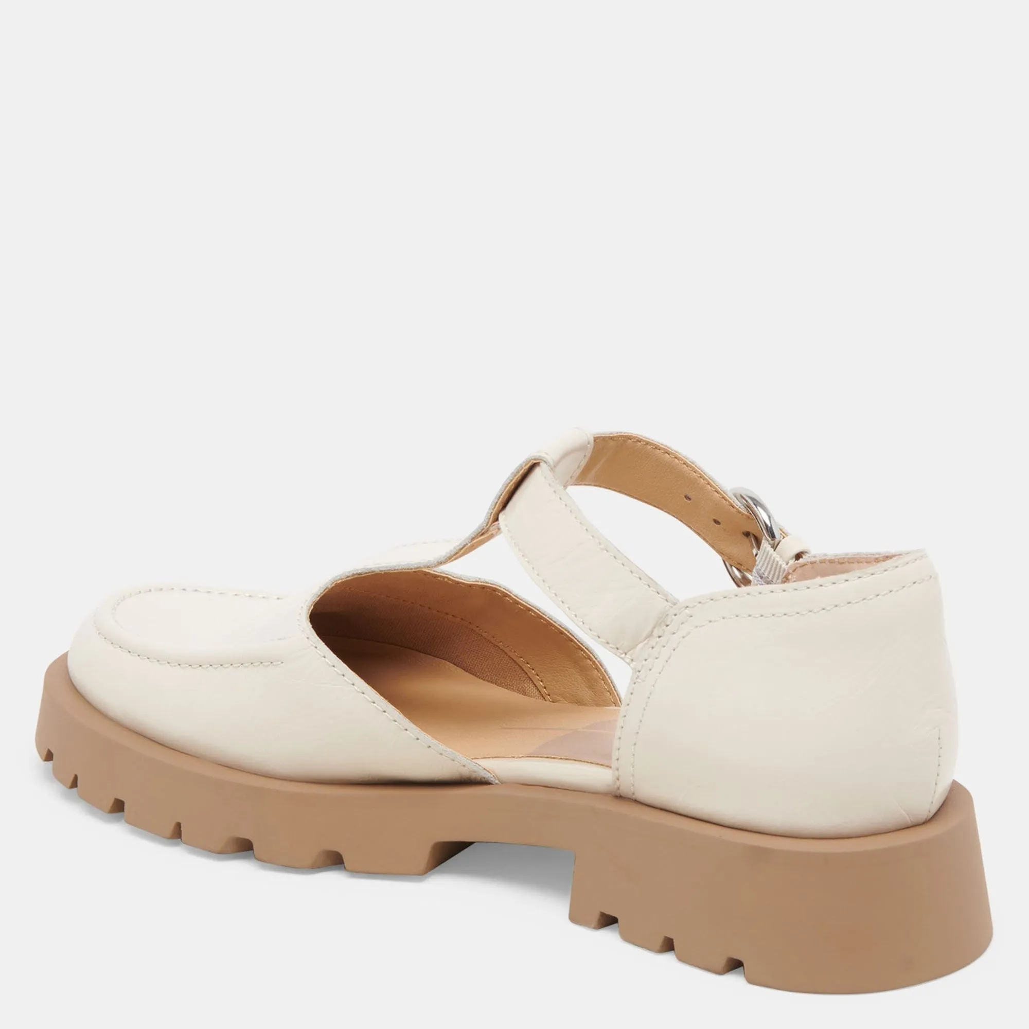Emilio Flats Cream Crinkle Patent Leather