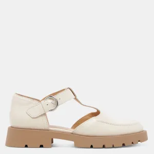 Emilio Flats Cream Crinkle Patent Leather
