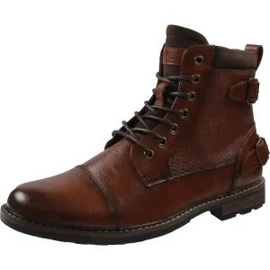 Emmett Mens Zipper Faux Leather Chukka Boots
