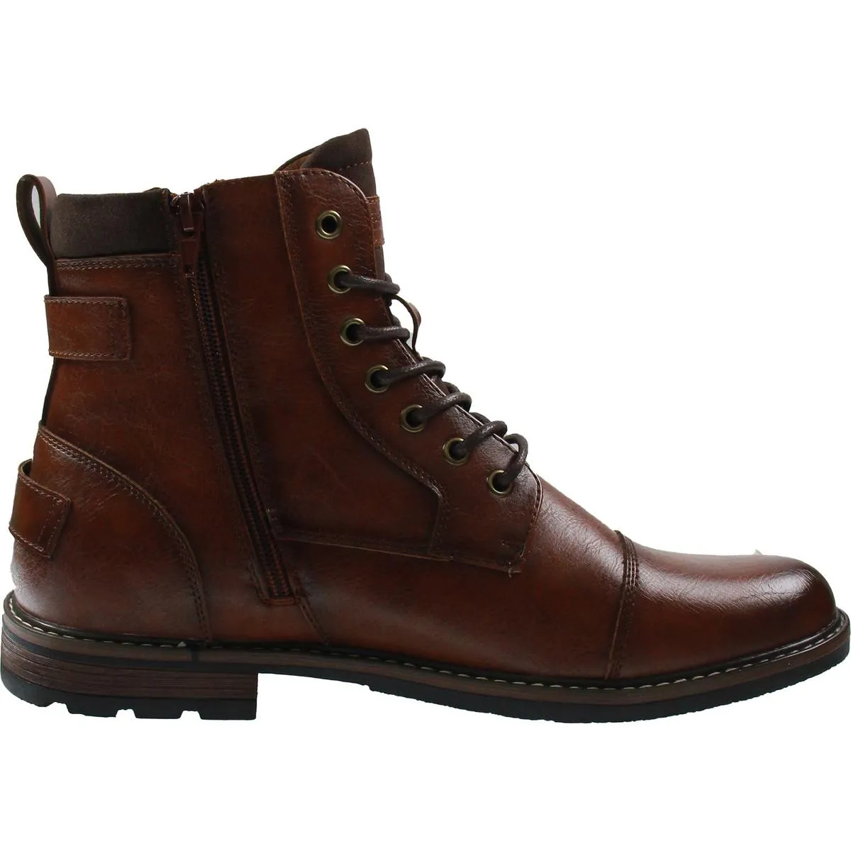 Emmett Mens Zipper Faux Leather Chukka Boots
