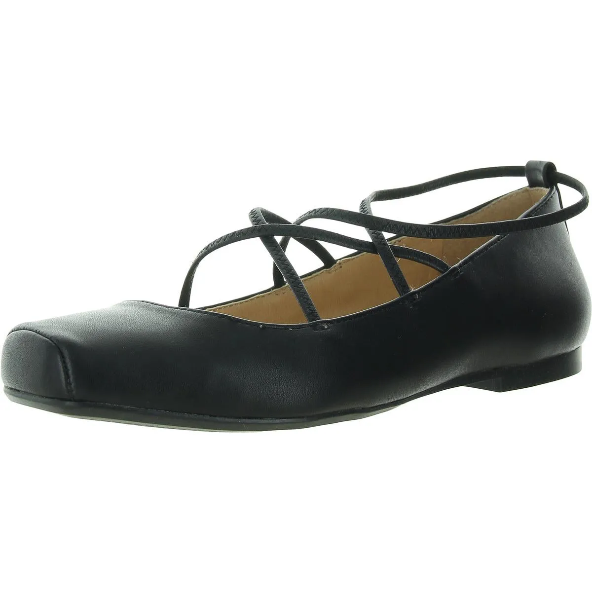 Fantine Womens Faux Leather Square Toe Loafers