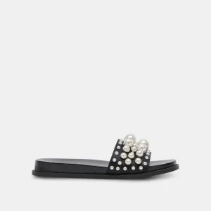 GABBI PEARL SANDALS BLACK PEARLS