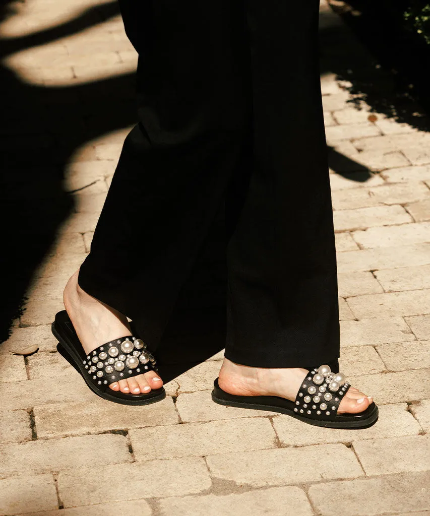 GABBI PEARL SANDALS BLACK PEARLS