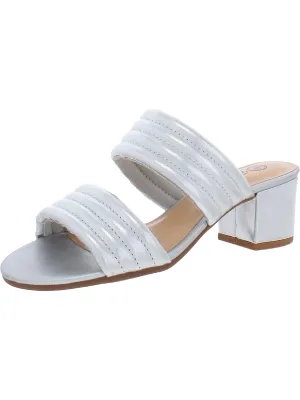 Georgette Womens Leather Metallic Slide Sandals