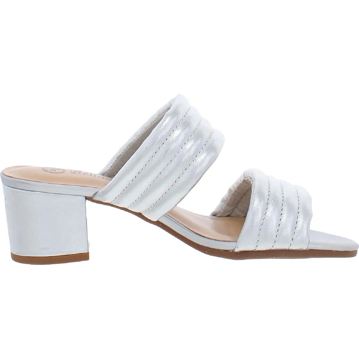 Georgette Womens Leather Metallic Slide Sandals