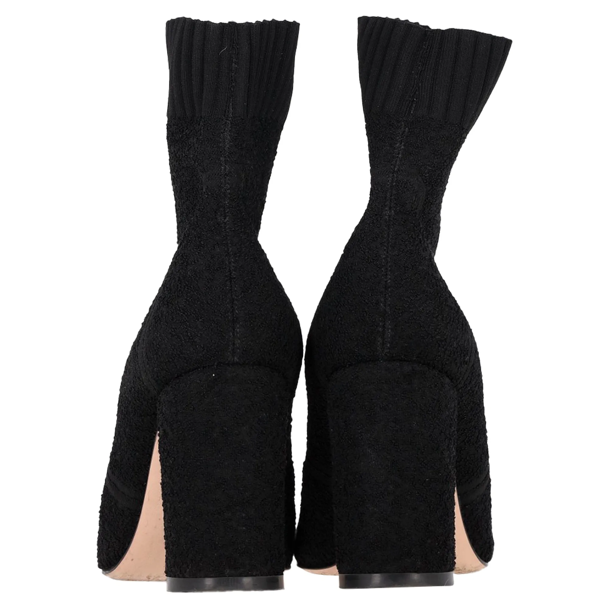 Gianvito Rossi Isa 85 Stretch Boucle Ankle Boots in Black Polyamide