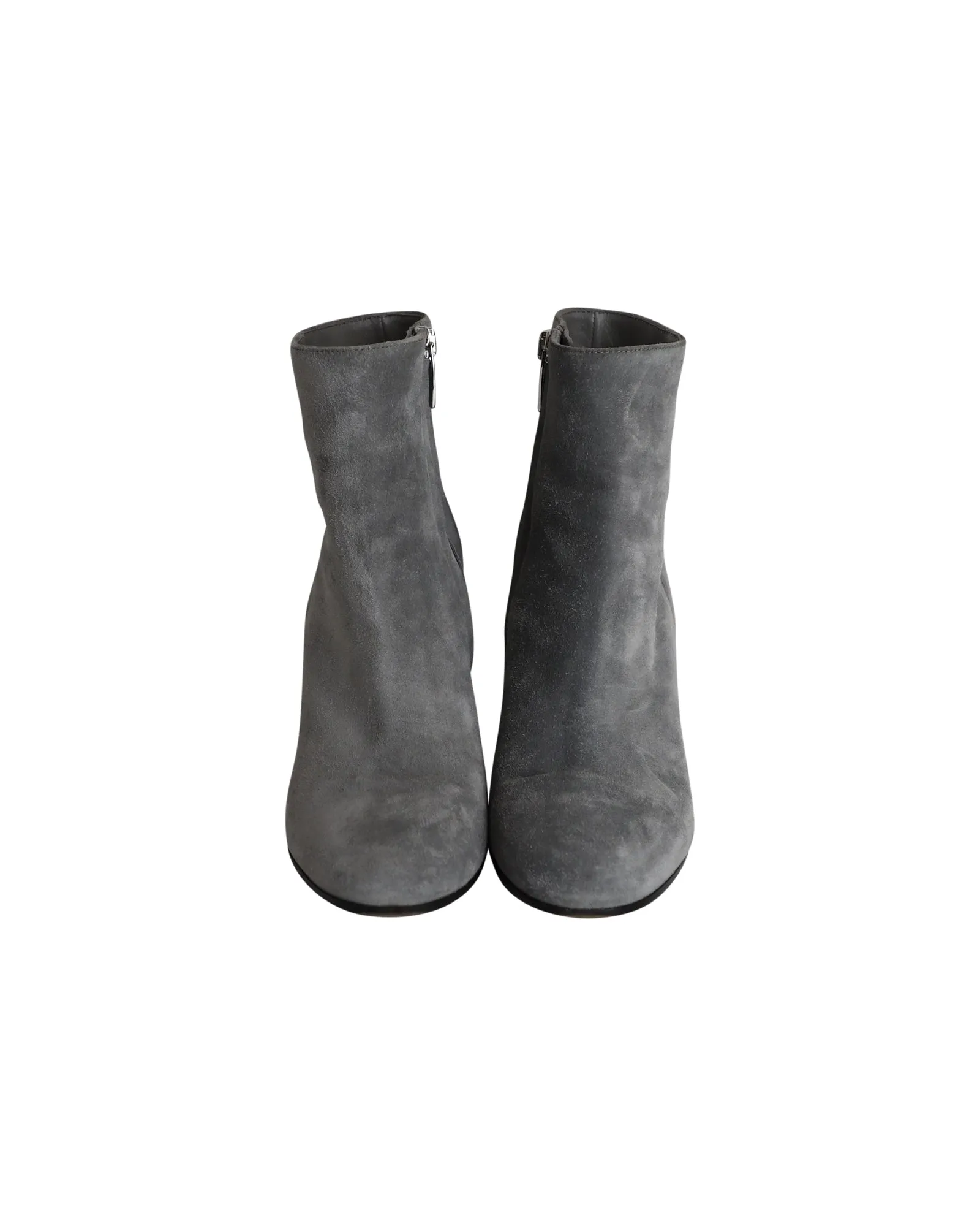 Gianvito Rossi Margaux Block-Heel Ankle Boots in Grey Suede