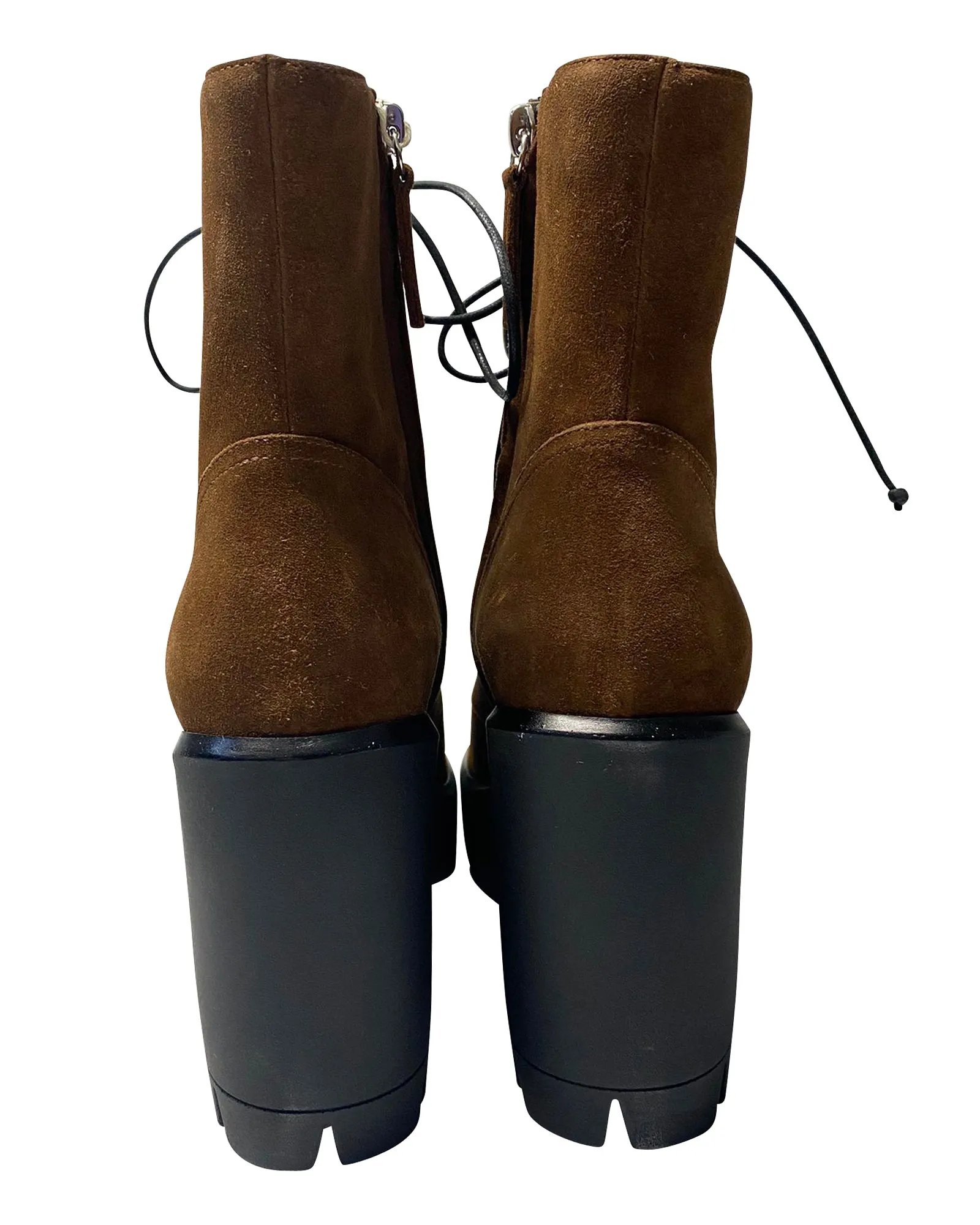 Giuseppe Zanotti Ankle Lace Up Boots in Brown Suede