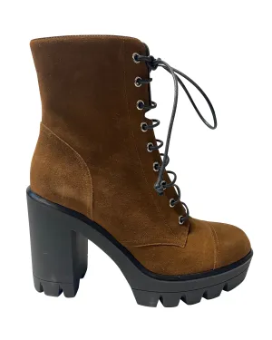Giuseppe Zanotti Ankle Lace Up Boots in Brown Suede