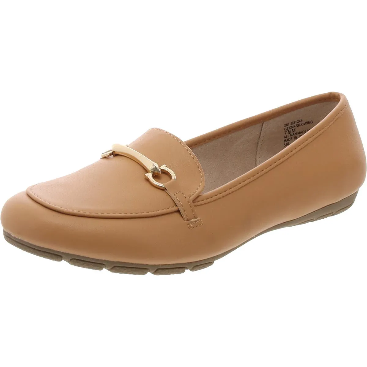 GLOWING Womens Cushioned Footbed Faux Leather Loafers