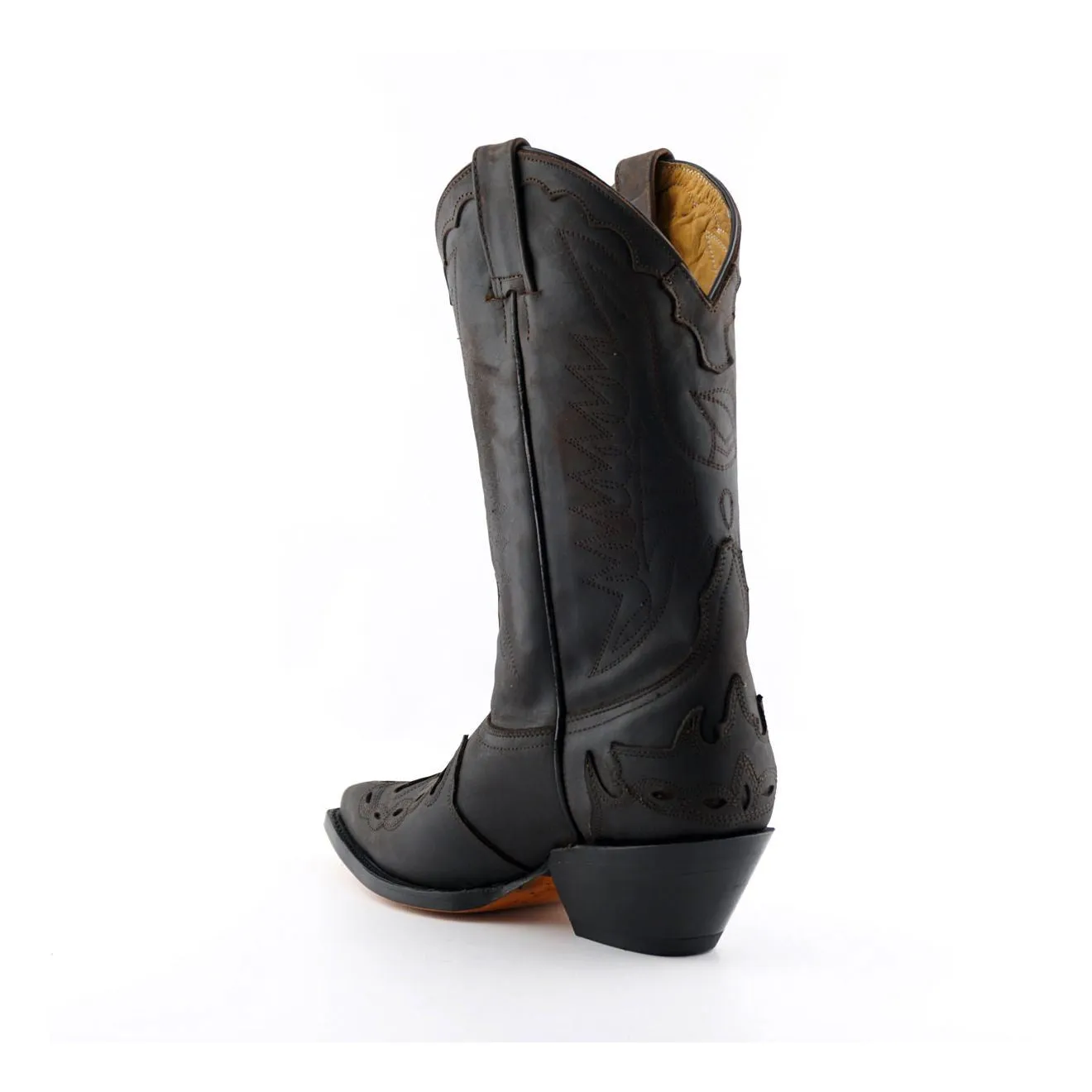 Grinders Unisex Brown Leather Cowboy Boots-Arizona HI