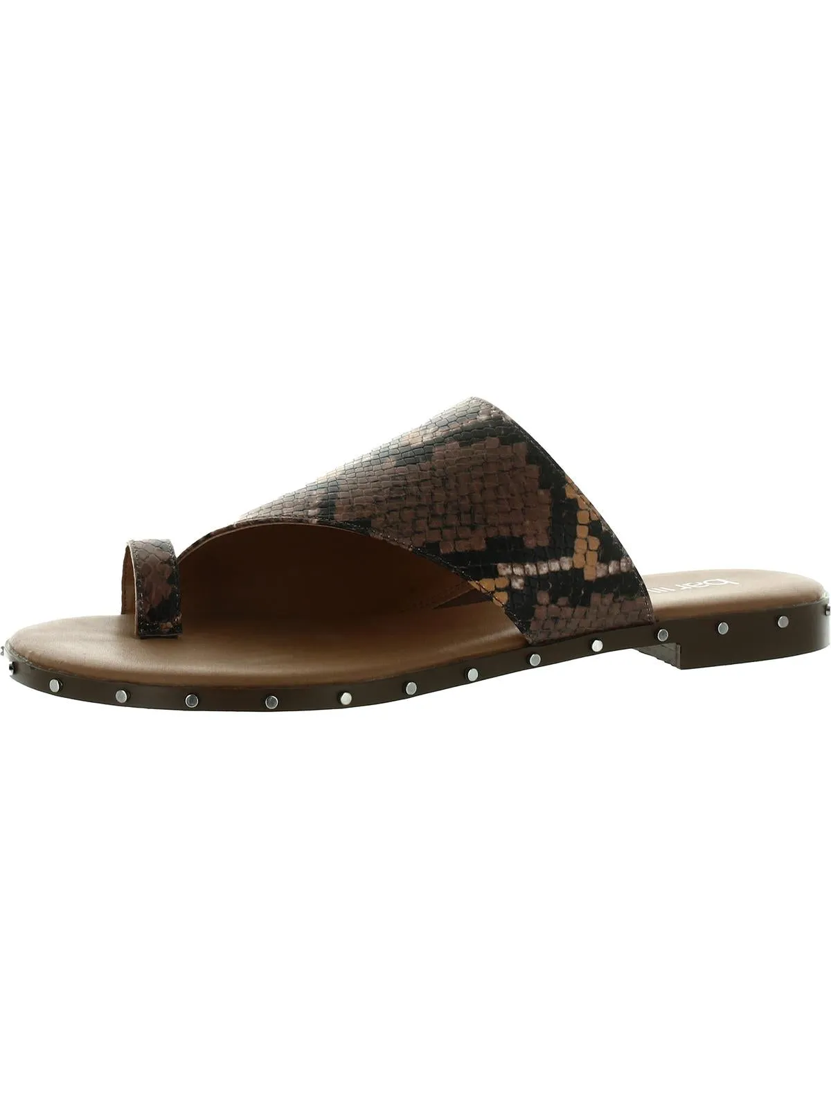 Hattiep Womens Toe Loop Asymetric Slide Sandals