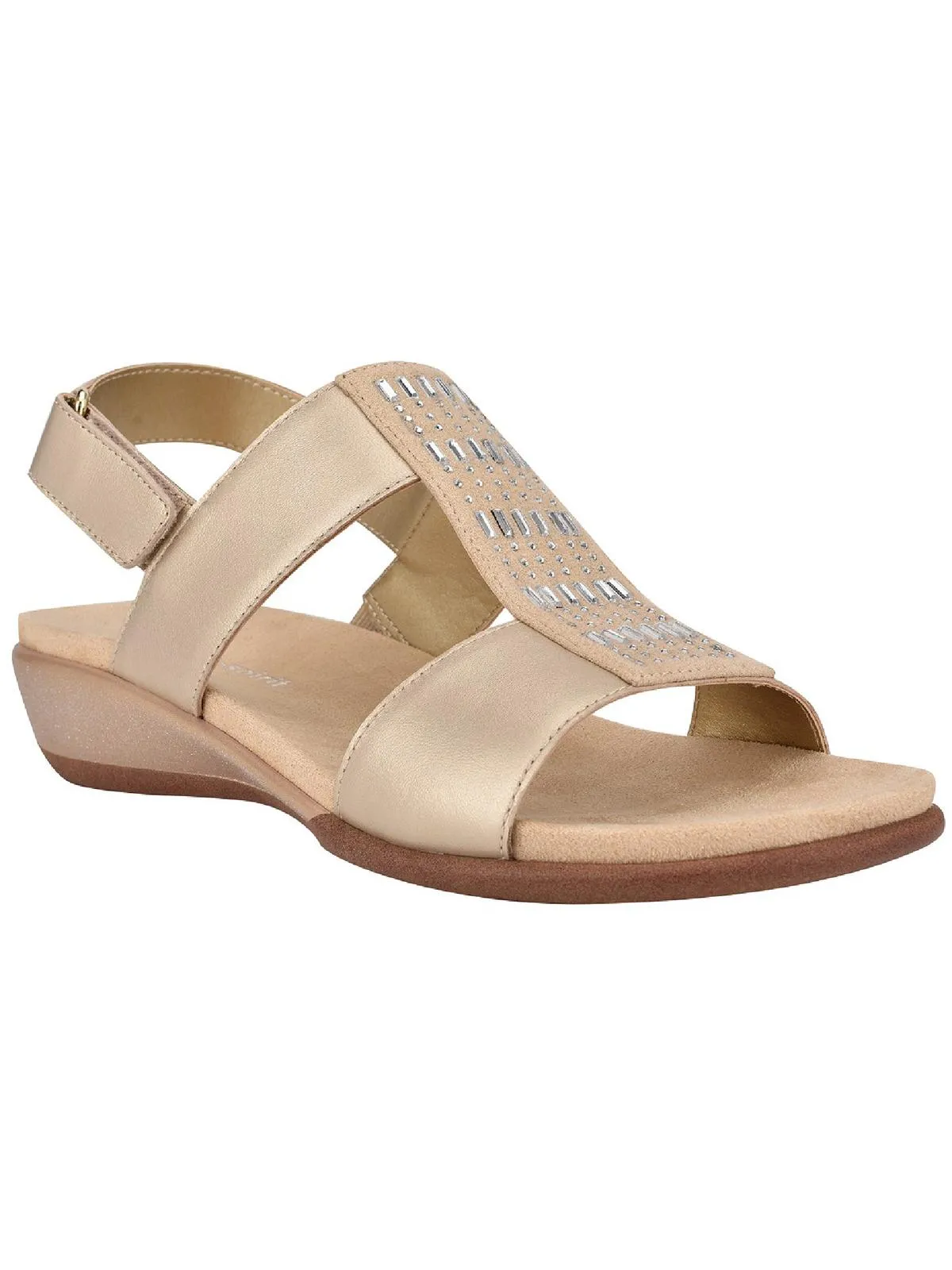 Hazel Womens Leather Adjustable Flat Sandals