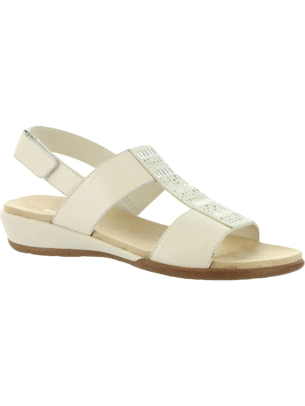 Hazel Womens Leather Adjustable Flat Sandals