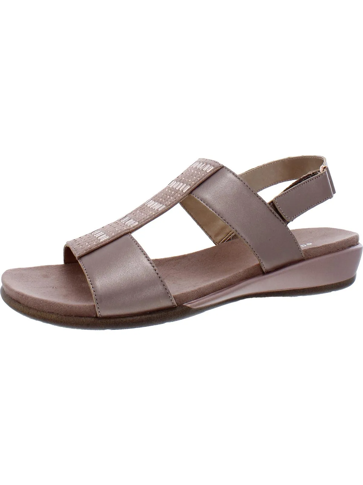 Hazel Womens Leather Adjustable Flat Sandals