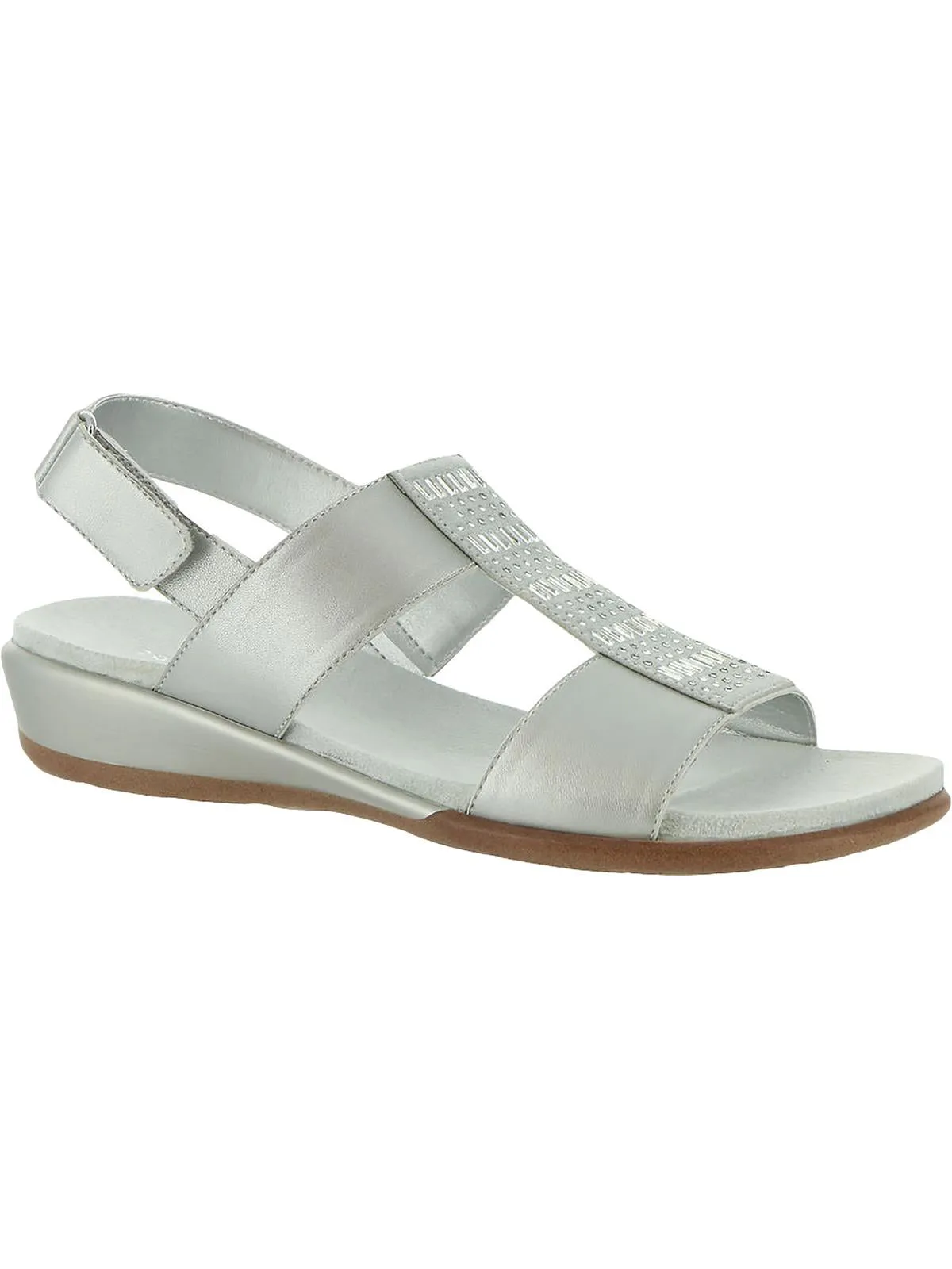 Hazel Womens Leather Adjustable Flat Sandals