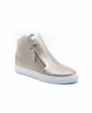 Hi Perf & Zip In Sneaker In Rose Gold