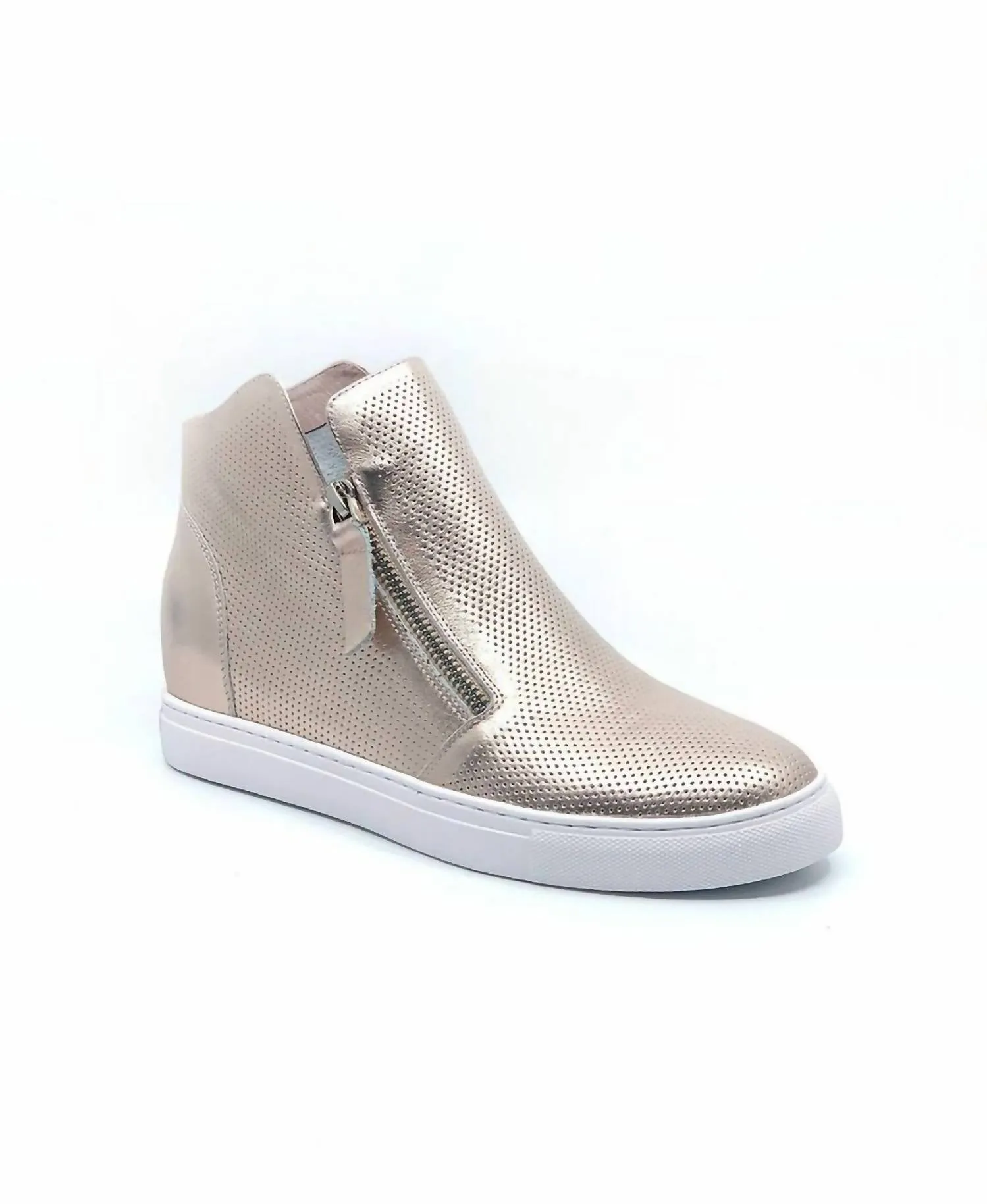 Hi Perf & Zip In Sneaker In Rose Gold