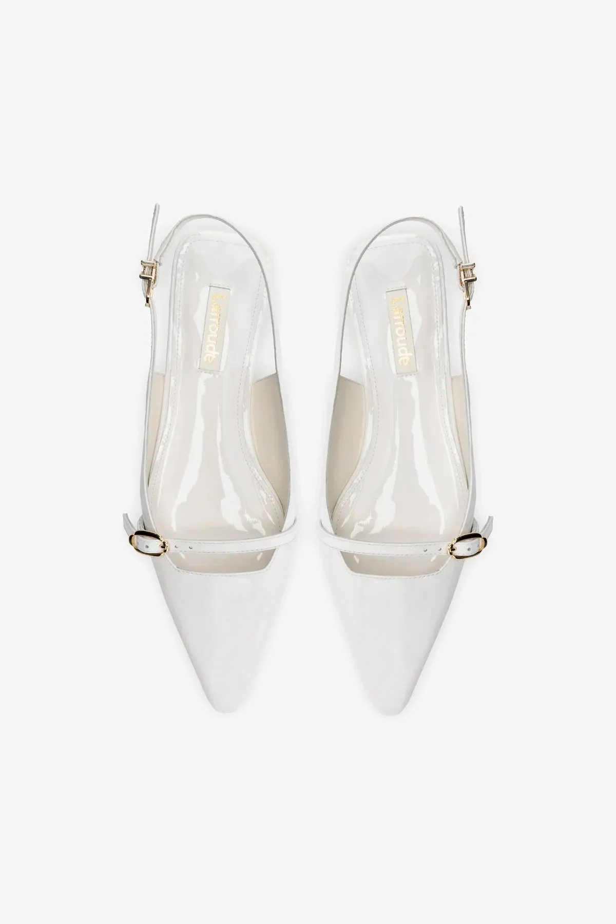 Ines Flat In White Patent Leather