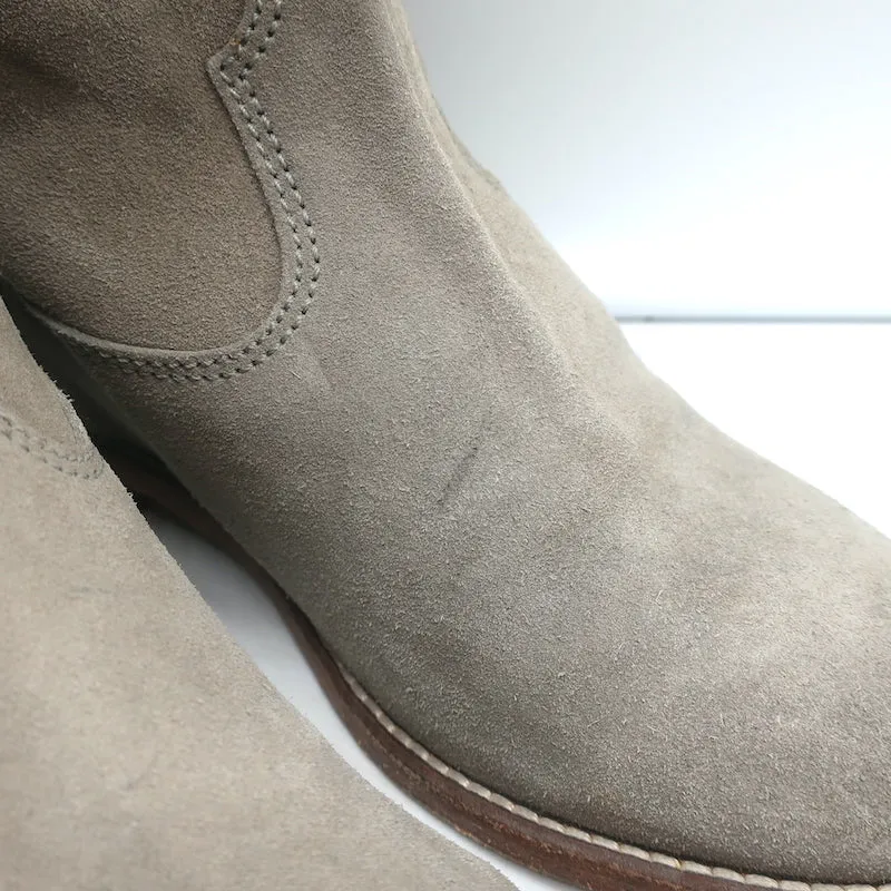 Isabel Marant Crisi Ankle Boots Taupe Gray Suede Size 38 Hidden Wedge Booties