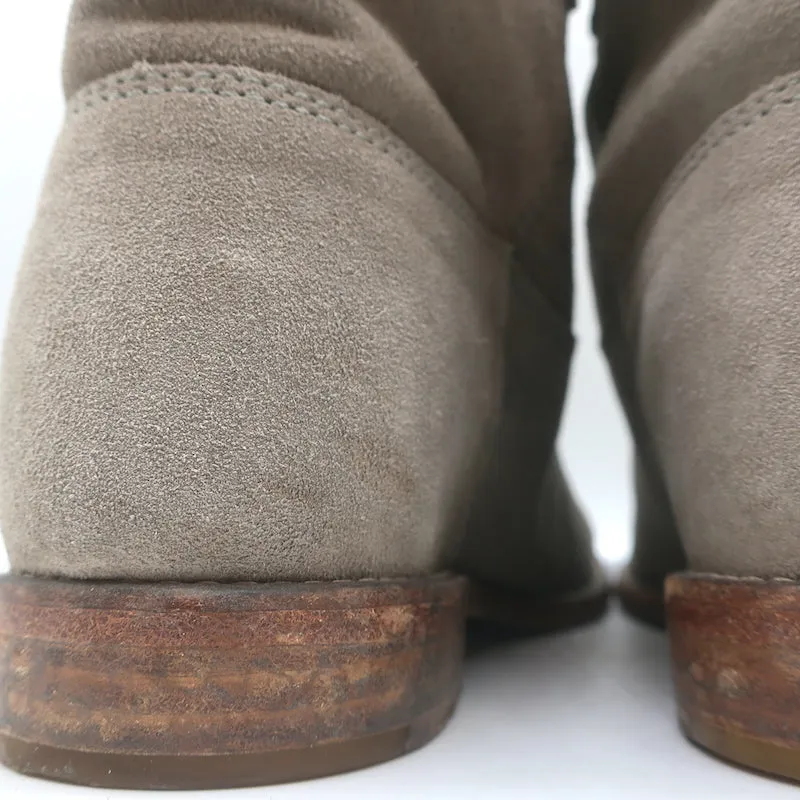 Isabel Marant Crisi Ankle Boots Taupe Gray Suede Size 38 Hidden Wedge Booties