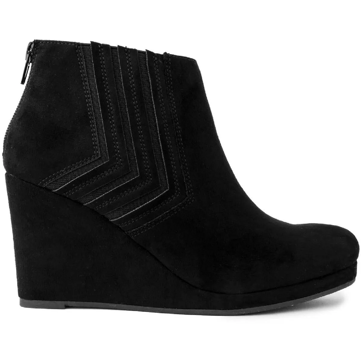 Jayla Womens Faux Suede Wedges Ankle Boots
