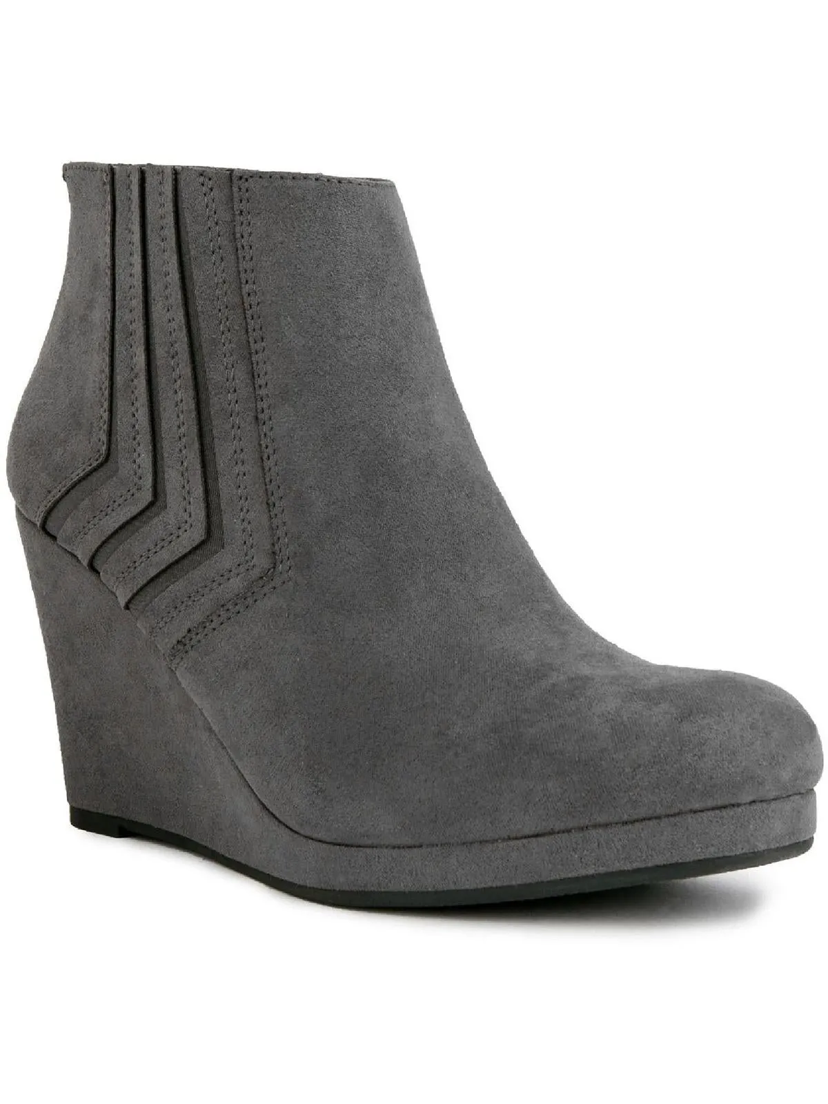 Jayla Womens Faux Suede Wedges Ankle Boots