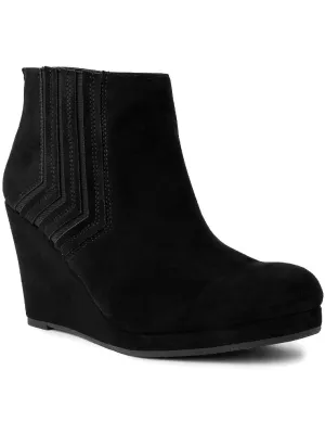 Jayla Womens Faux Suede Wedges Ankle Boots