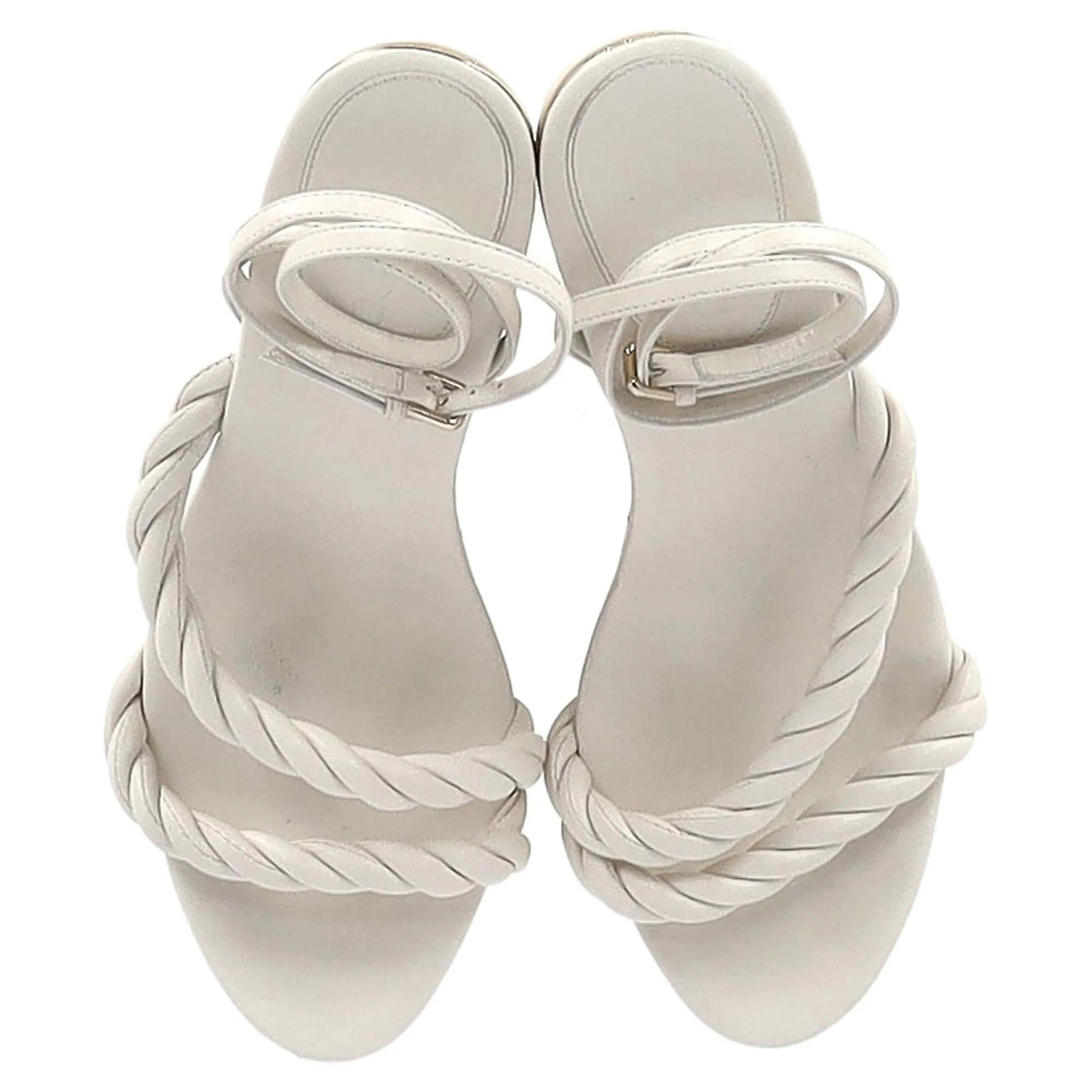 Jimmy Choo Diosa Wedge Rope Strap Sandals in White Leather