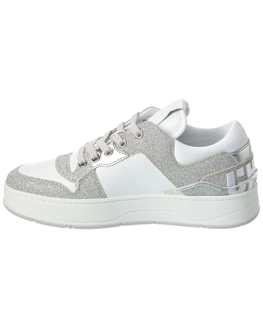 Jimmy Choo Florent/F Leather & Glitter Sneaker