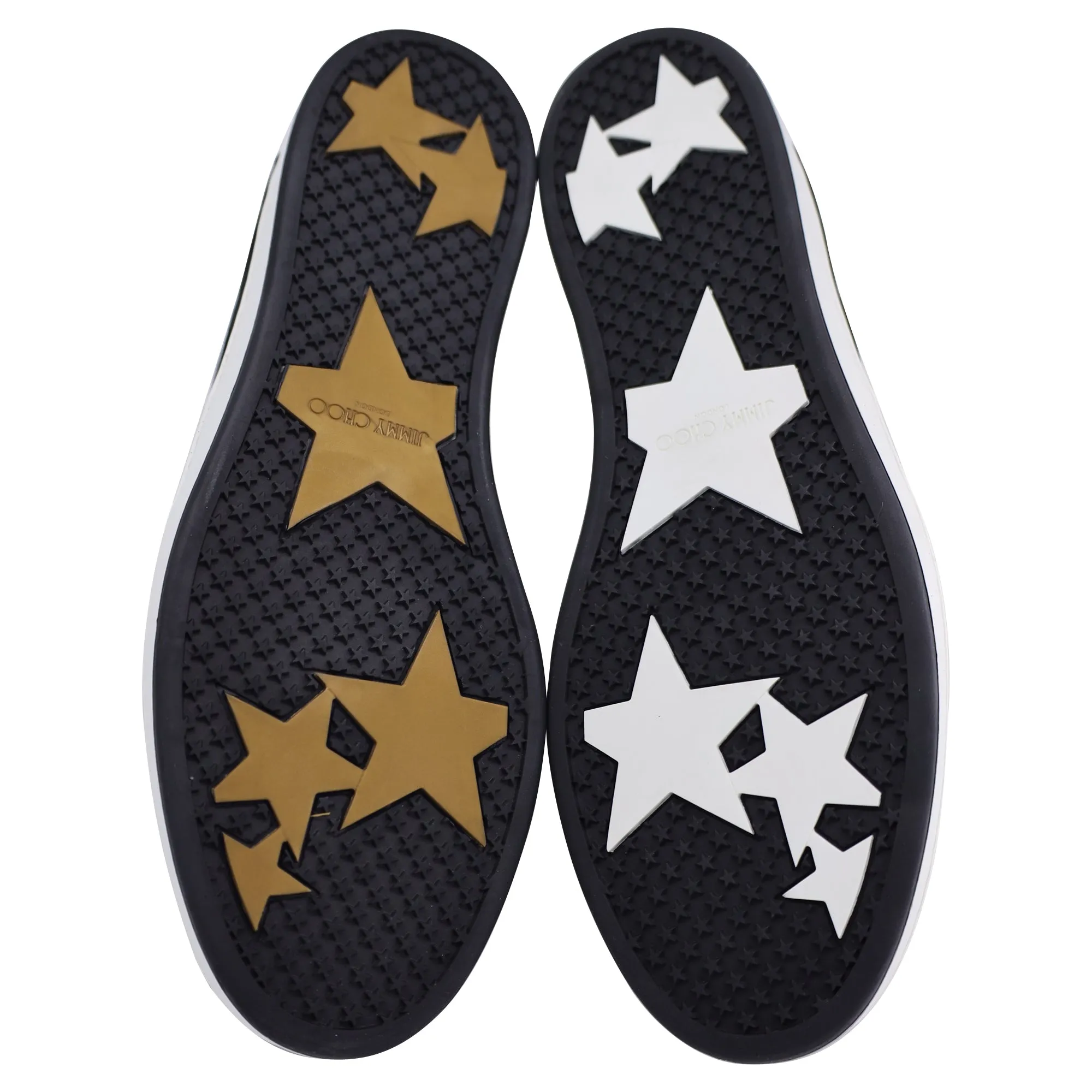 Jimmy Choo Miami Glitter-Paneled Sneakers in Black Suede