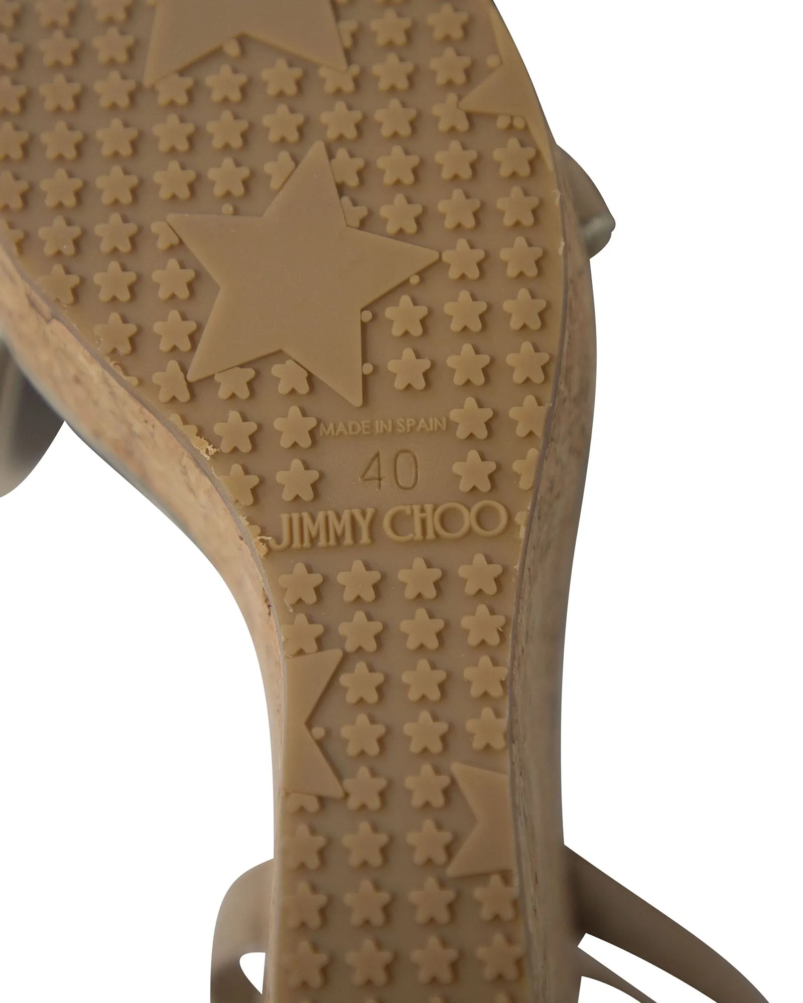 Jimmy Choo Naima Jeweled Platform Wedge Sandals in Beige Suede