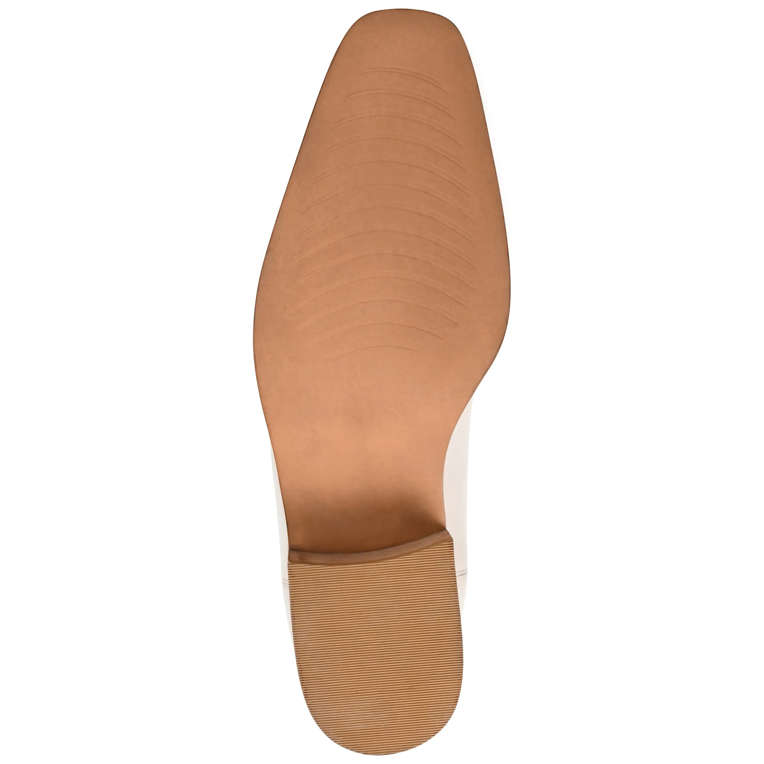Journee Signature Womens Genuine Leather Brooklee Square Toe Stacked Chelsea Booties