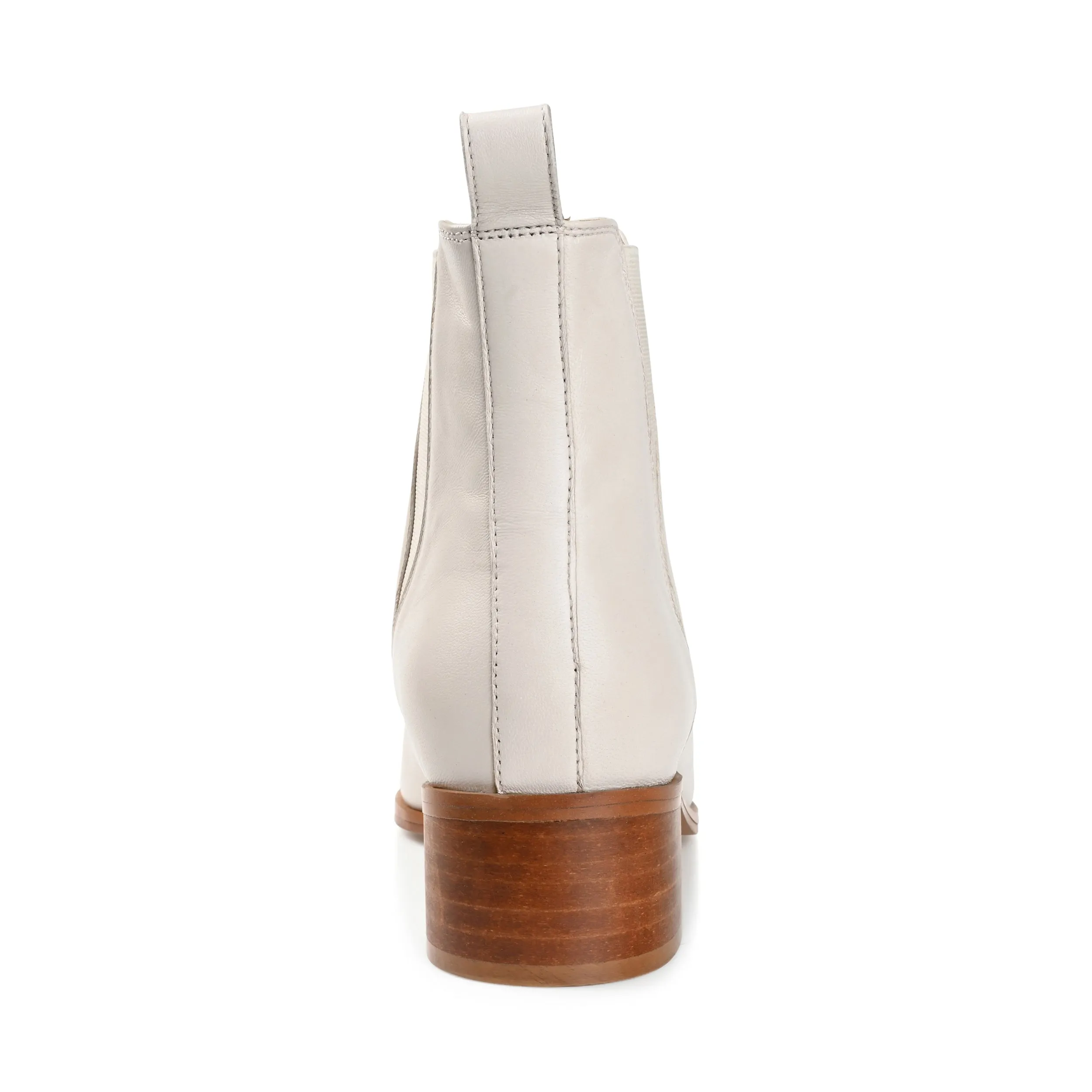 Journee Signature Womens Genuine Leather Brooklee Square Toe Stacked Chelsea Booties