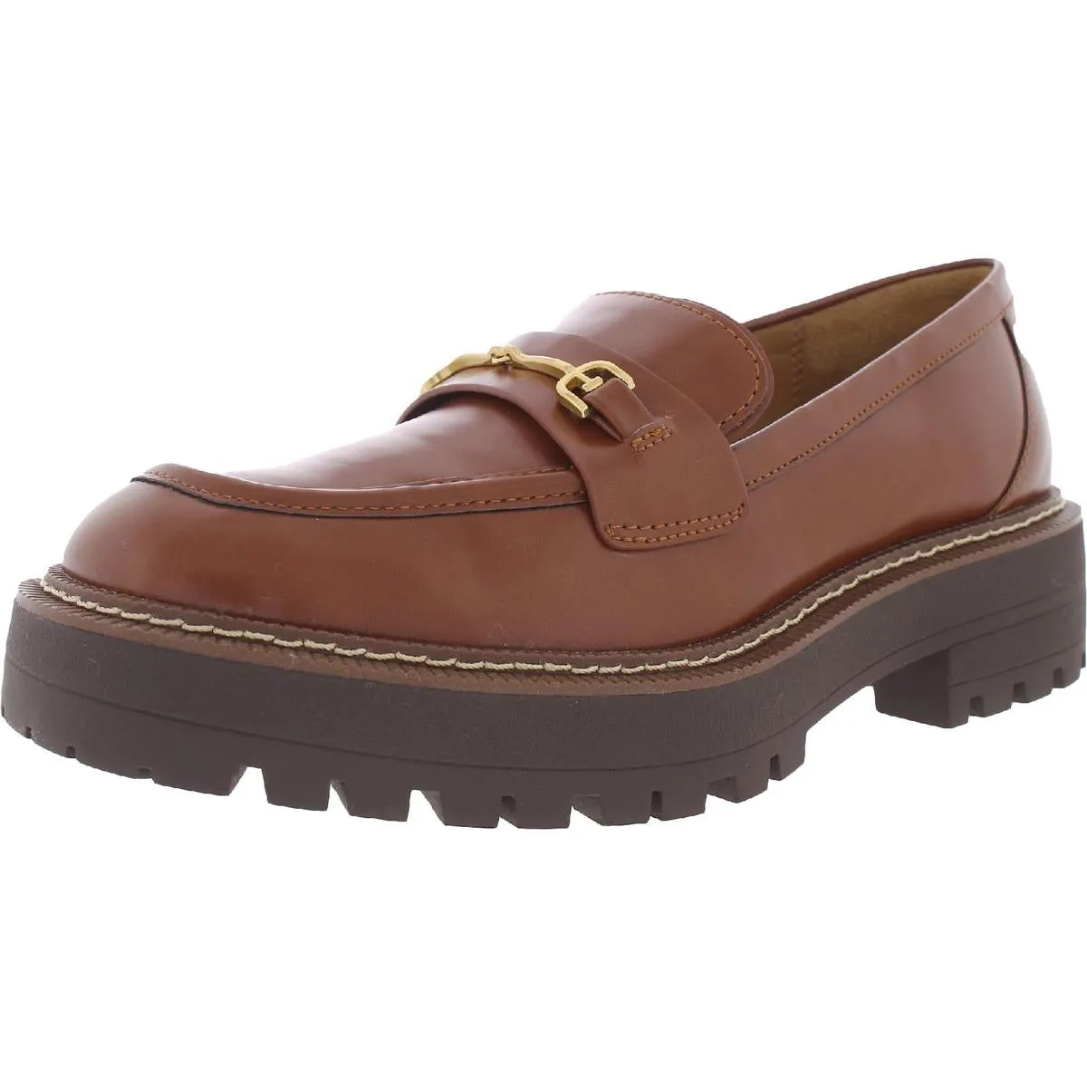 Laurs Womens Leather Lug Sole Loafers