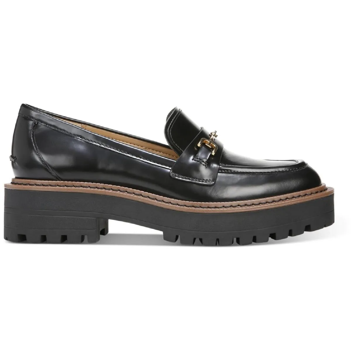 Laurs Womens Leather Lug Sole Loafers